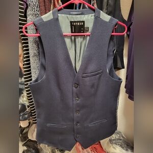 Topman 38 navy and green vest